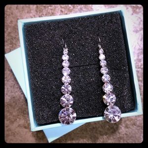 Rhinestone dangle droplet earrings